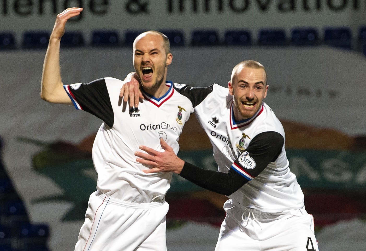 David Raven, left, is impressed by Caley Thistle's strength in depth